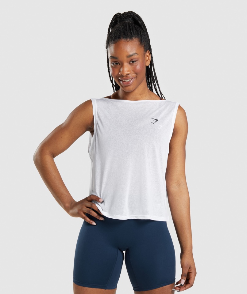 Gymshark Treningowy Oversize Tank Biały