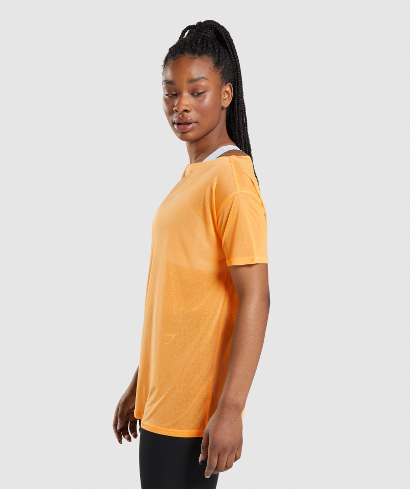 Gymshark Trening Oversize Morelowy Pomarańczowy
