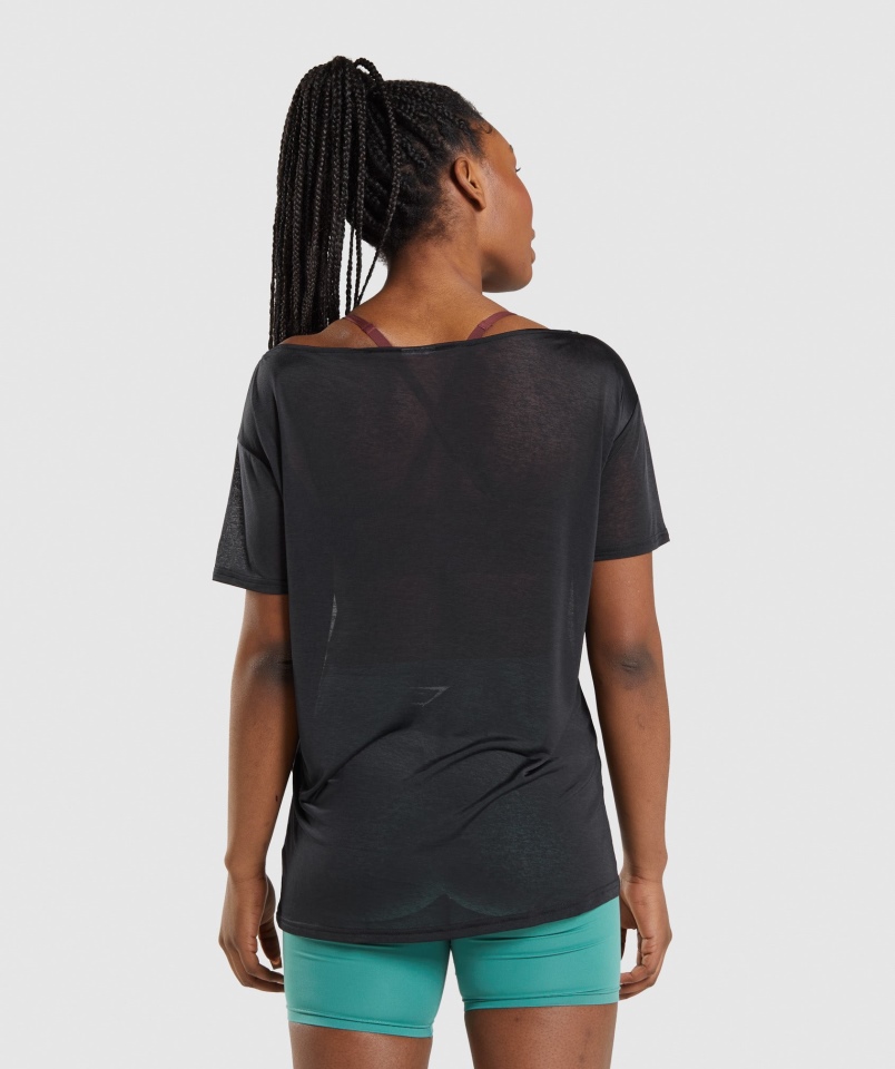 Gymshark Trening Oversize Top Czarny
