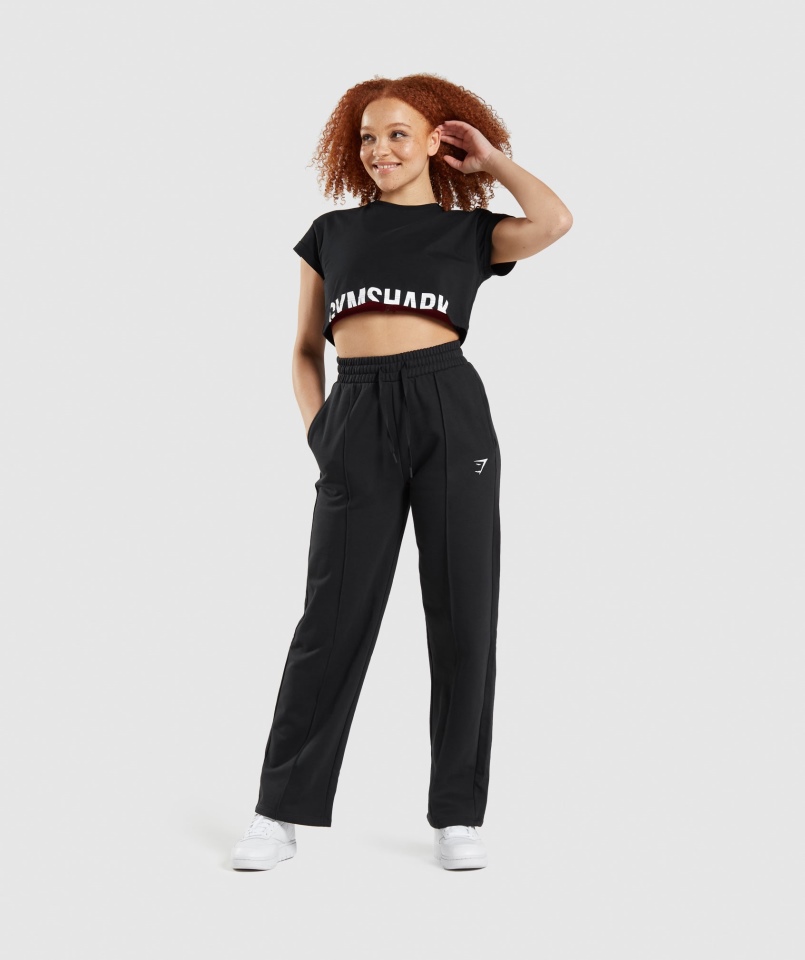 Gymshark Treningowy Jogger Z Prostymi Nogawkami Czarny