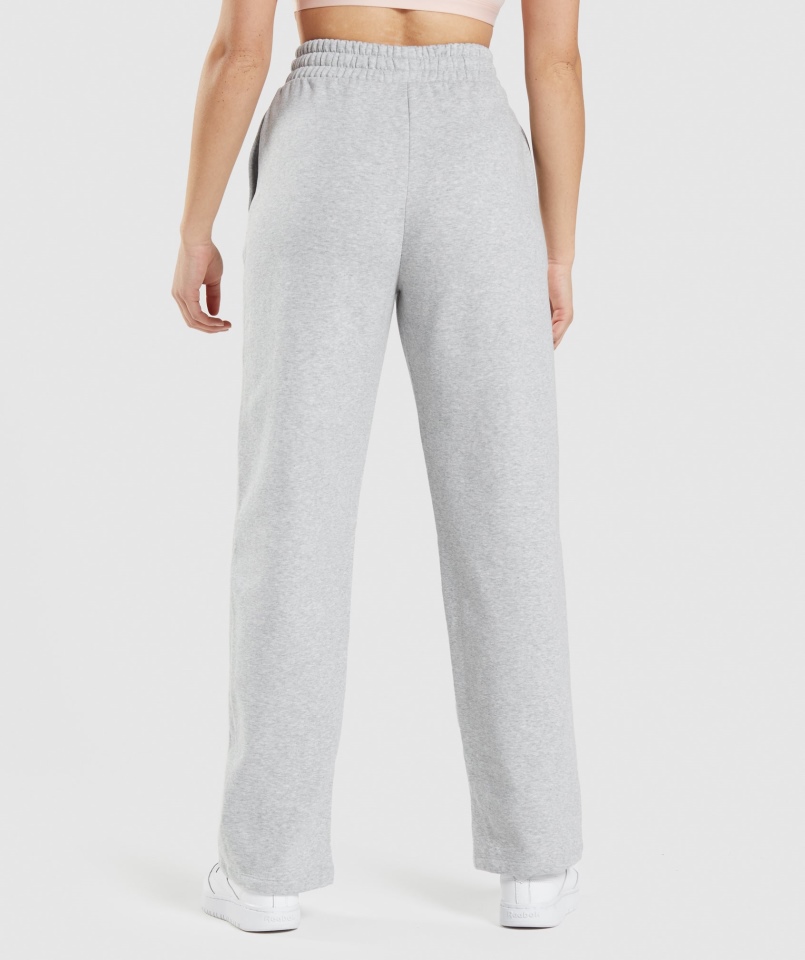Gymshark Treningowe Joggery Z Prostymi Nogawkami Jasnoszare Marl