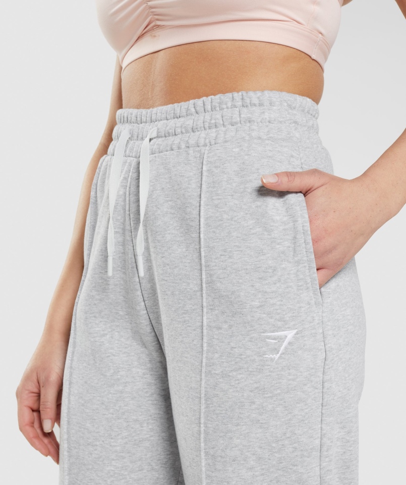 Gymshark Treningowe Joggery Z Prostymi Nogawkami Jasnoszare Marl