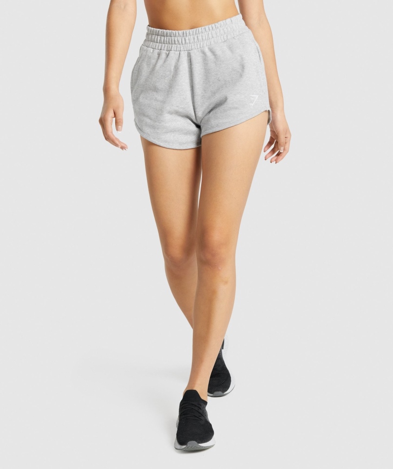 Gymshark Treningowe Spodenki Dresowe Jasnoszare Marl