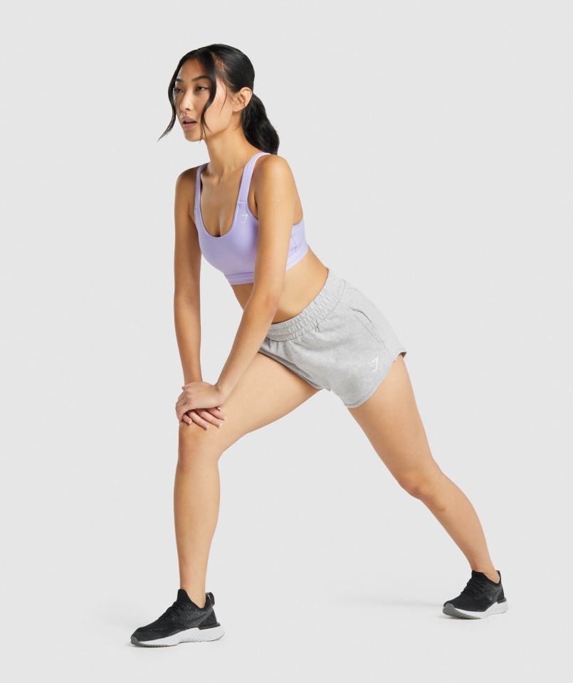 Gymshark Treningowe Spodenki Dresowe Jasnoszare Marl