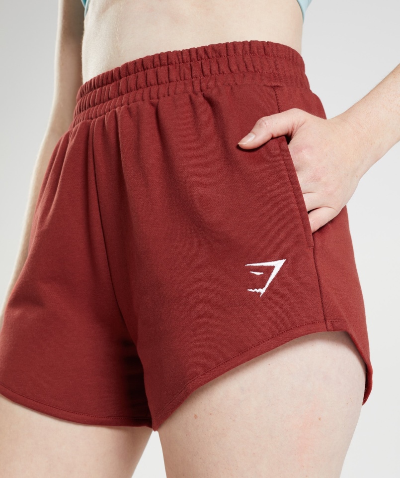 Gymshark Treningowe Spodenki Dresowe Palisander Czerwony