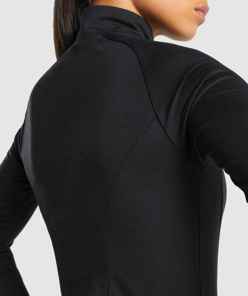 Gymshark Treningowy Zamek Błyskawiczny Czarny