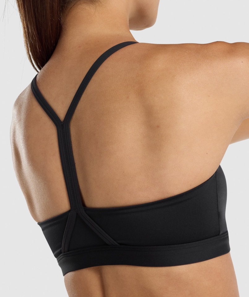Gymshark Biustonosz Sportowy Z Dekoltem W Szpic Czarny