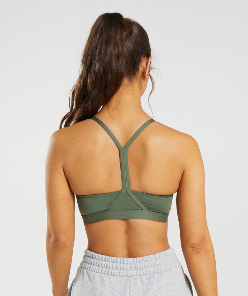 Gymshark Biustonosz Sportowy Z Dekoltem W Serek Oliwkowy