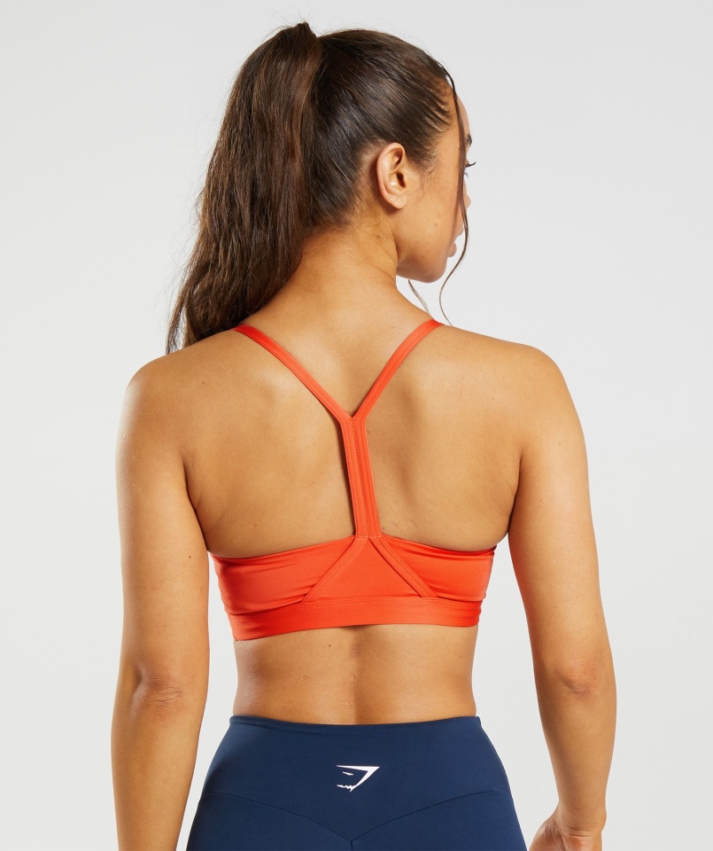 Gymshark Biustonosz Sportowy Z Dekoltem W Serek Papaja Pomarańczowy