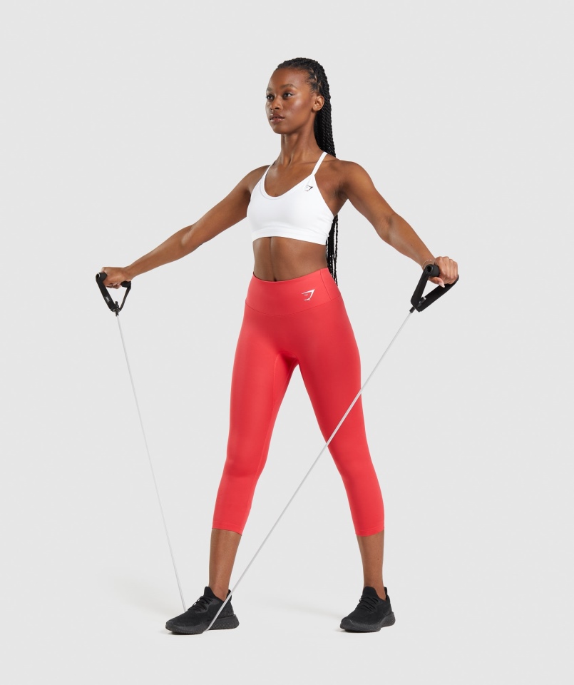 Gymshark Biustonosz Sportowy Z Dekoltem W Serek Biały