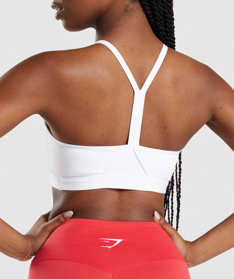 Gymshark Biustonosz Sportowy Z Dekoltem W Serek Biały