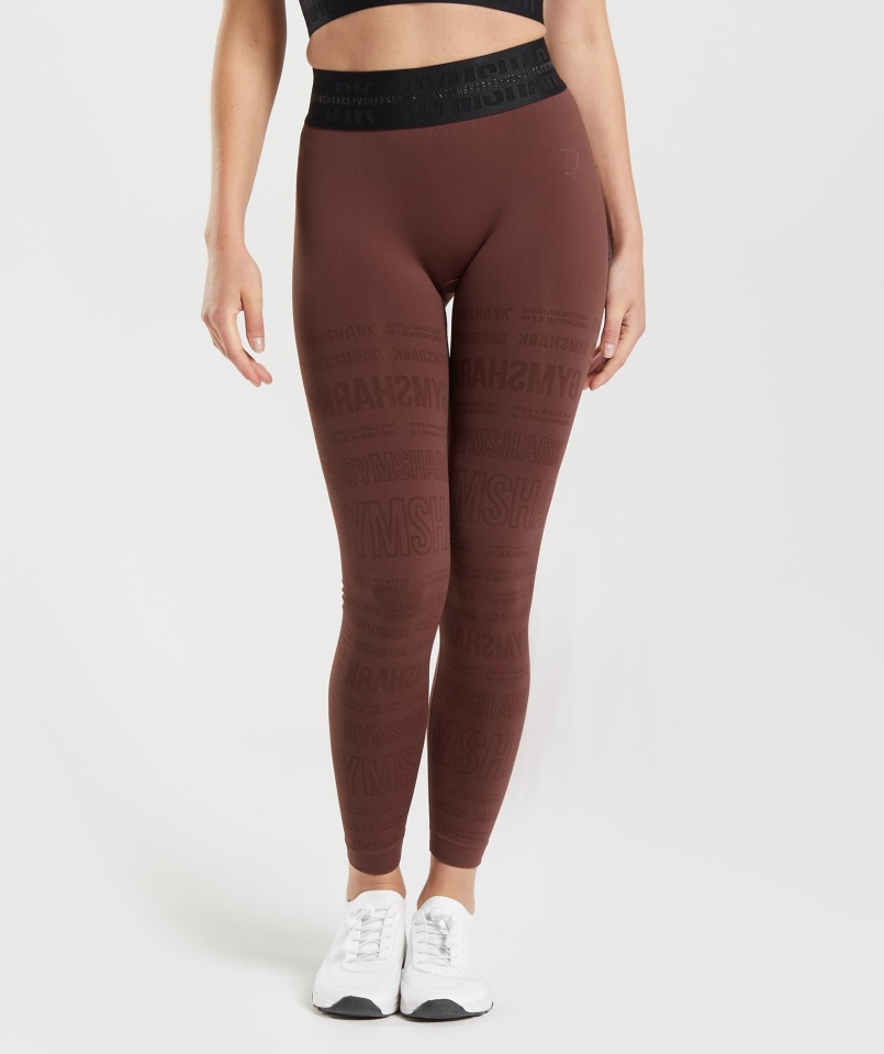 Legginsy Gymshark Vision Wiśniowe Brązowe