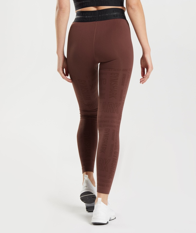 Legginsy Gymshark Vision Wiśniowe Brązowe