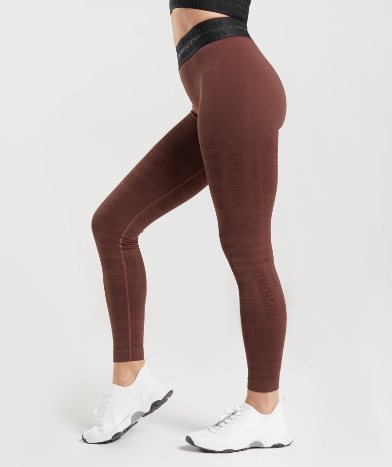 Legginsy Gymshark Vision Wiśniowe Brązowe