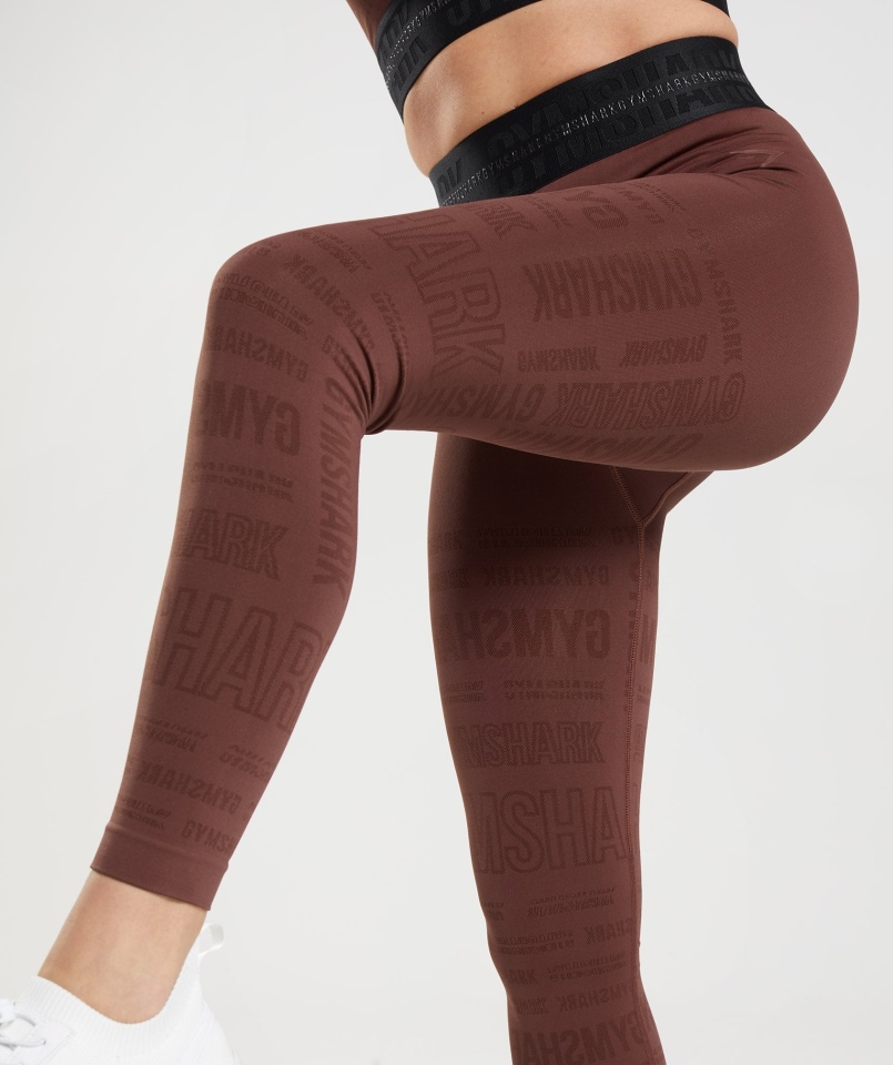 Legginsy Gymshark Vision Wiśniowe Brązowe
