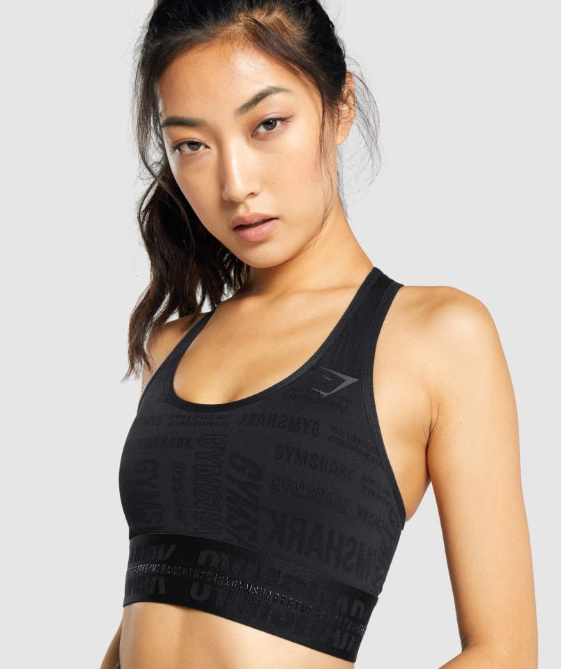 Biustonosz Sportowy Gymshark Vision Czarny