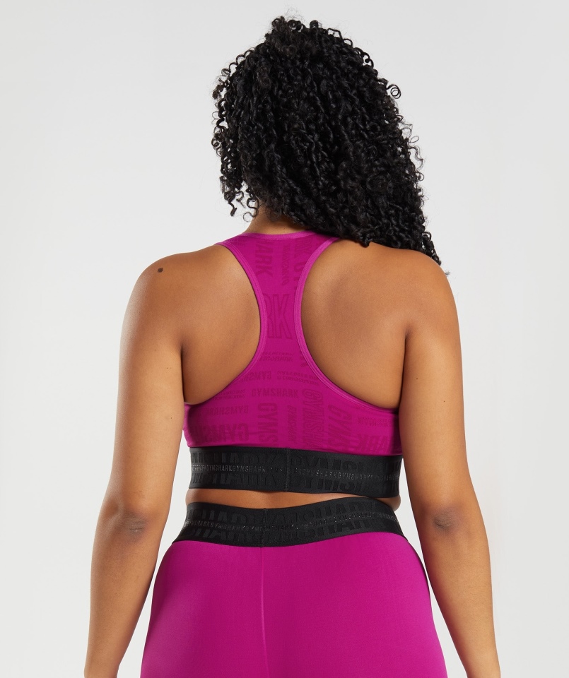 Gymshark Vision Biustonosz Sportowy Smok Różowy