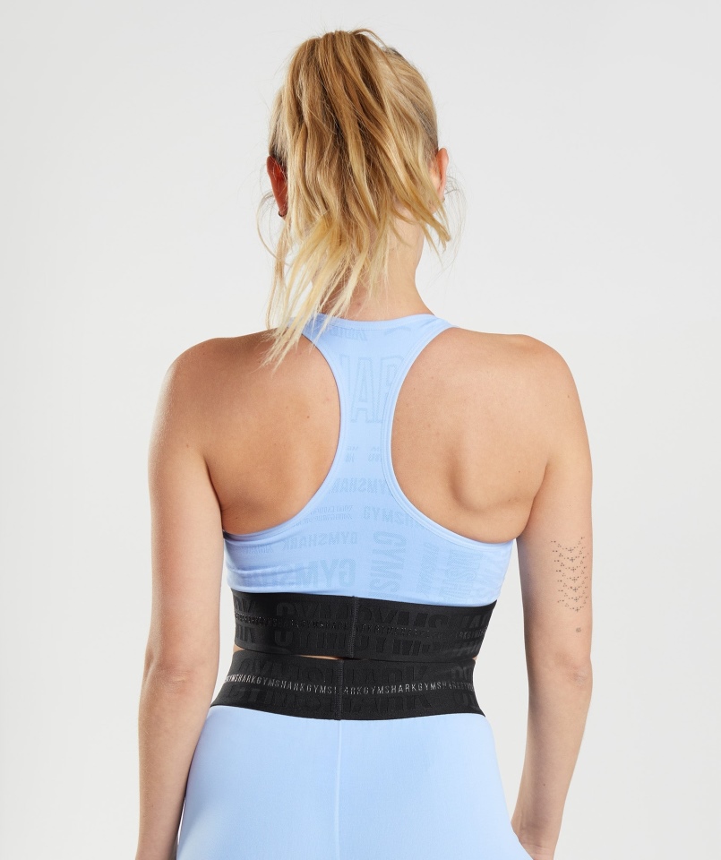 Gymshark Vision Biustonosz Sportowy Moonstone Niebieski