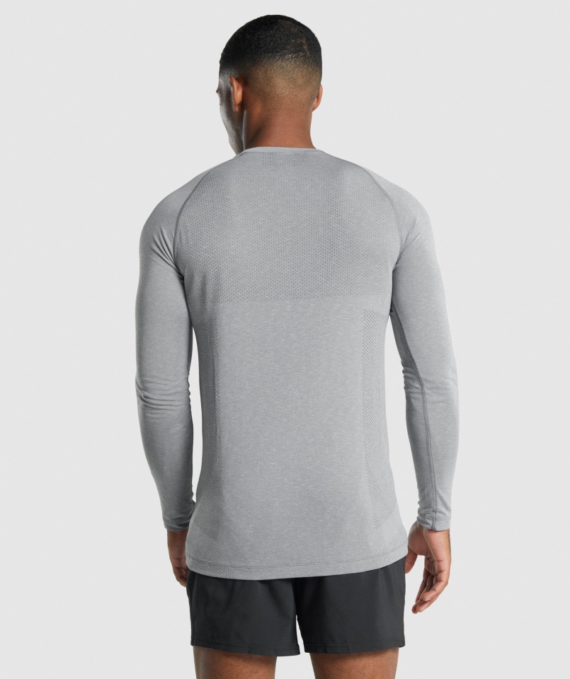 Gymshark Vital Light Bezszwowa Koszulka Z Długim Rękawem Antracytowy Marl
