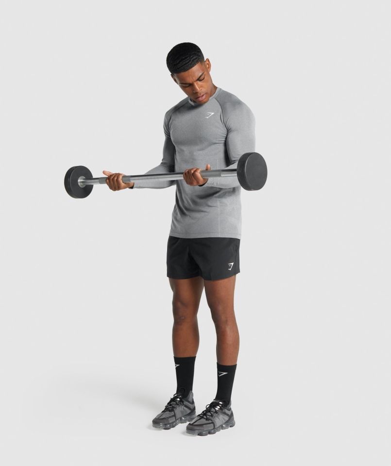 Gymshark Vital Light Bezszwowa Koszulka Z Długim Rękawem Antracytowy Marl