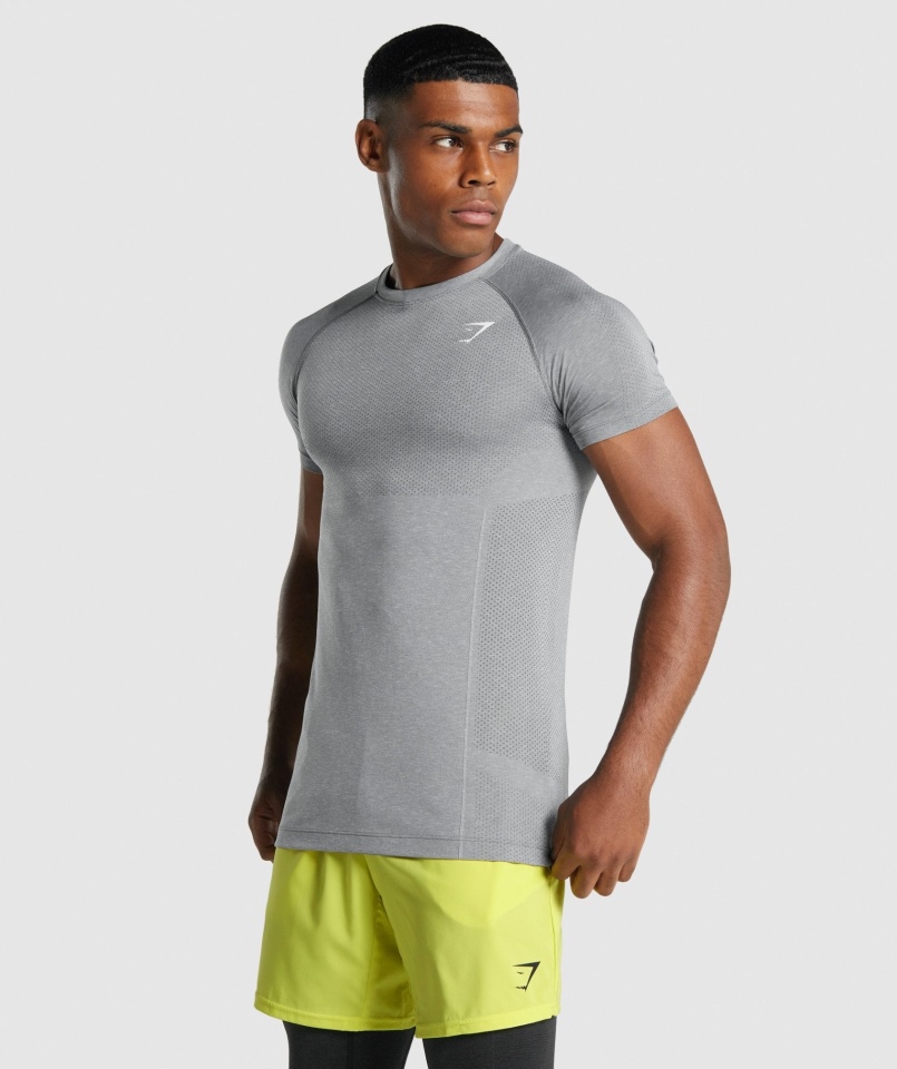 Gymshark Vital Light Bezszwowa Koszulka Antracyt Marl