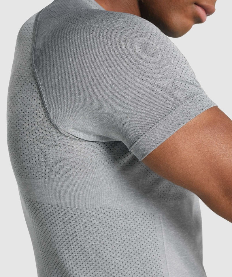 Gymshark Vital Light Bezszwowa Koszulka Antracyt Marl