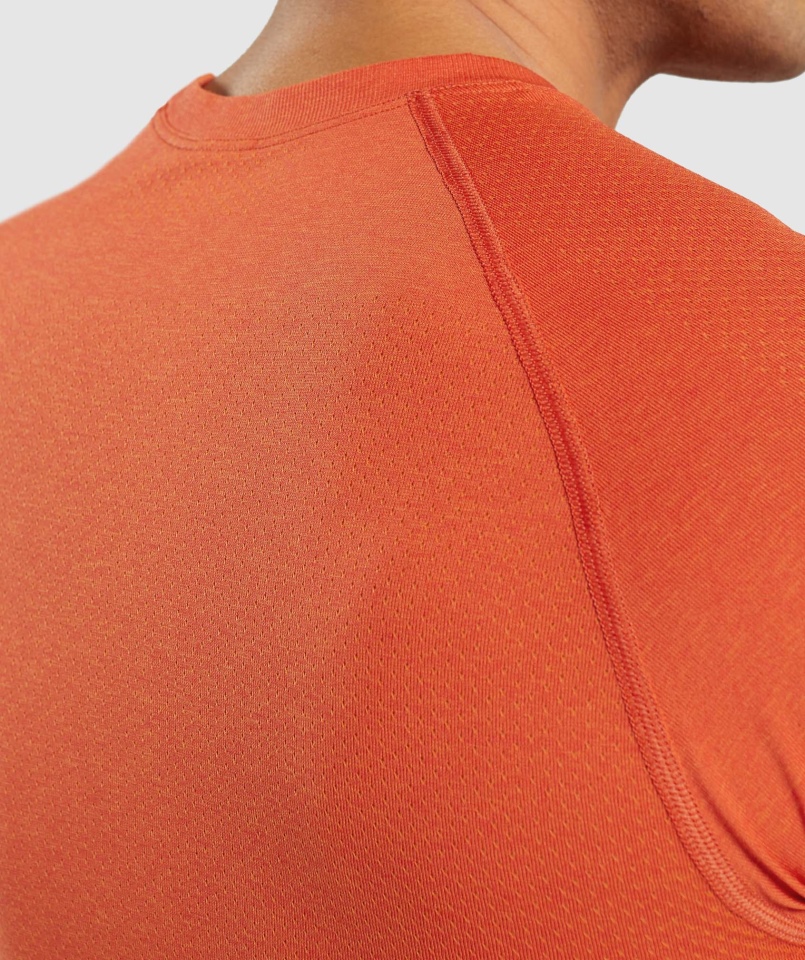 Gymshark Vital Light Bezszwowa Koszulka Papaja Pomarańczowa Marl