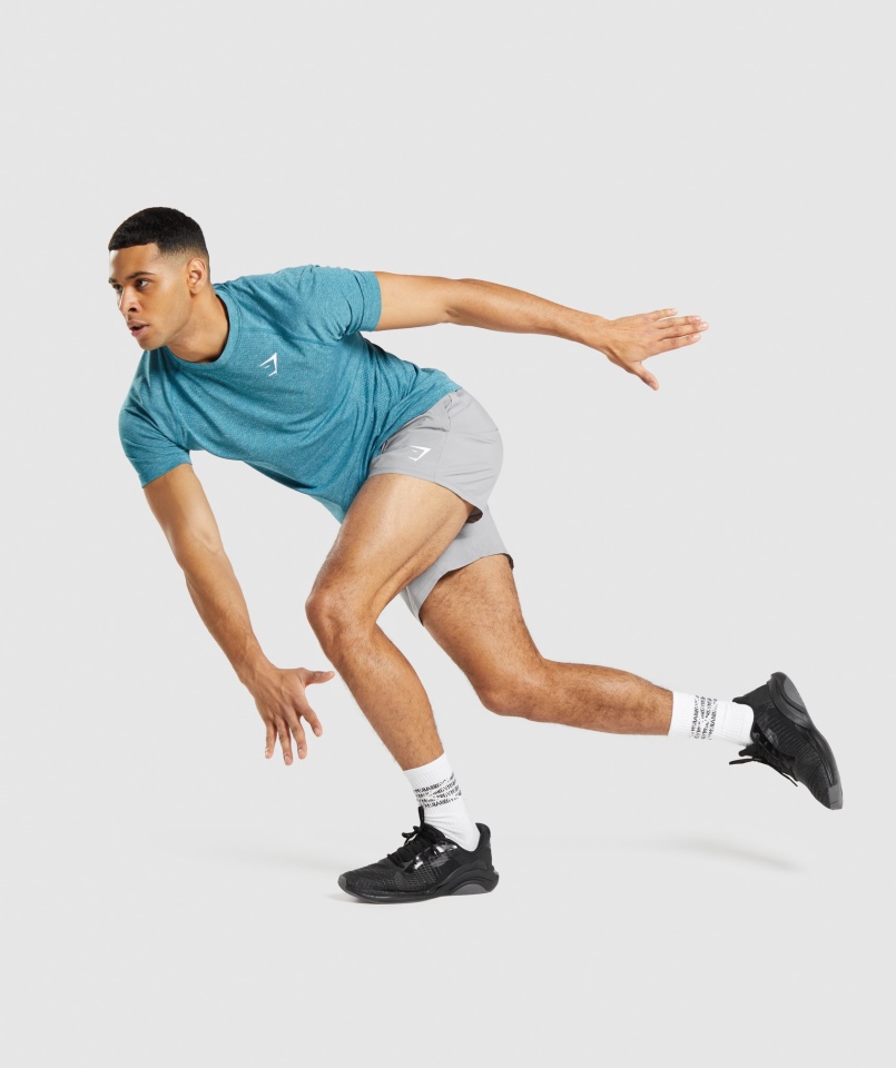 Gymshark Vital Light Bezszwowa Koszulka Tahoe Turkusowy Marl