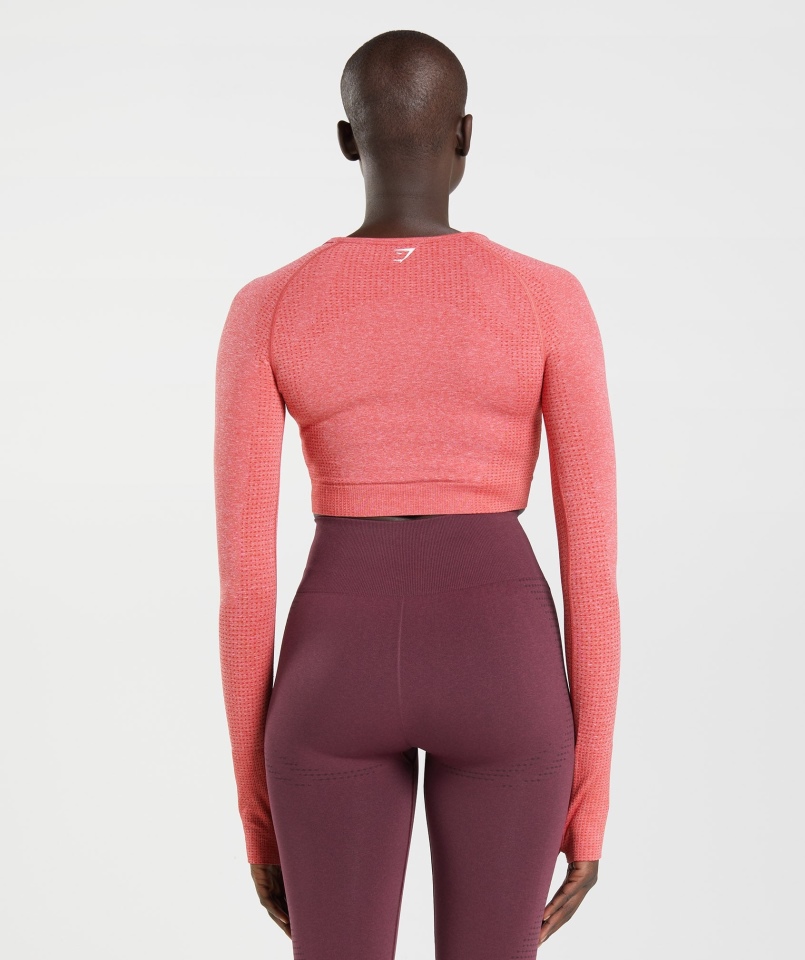 Gymshark Vital Bezszwowa Bluzka 2.0 Chili Red Marl