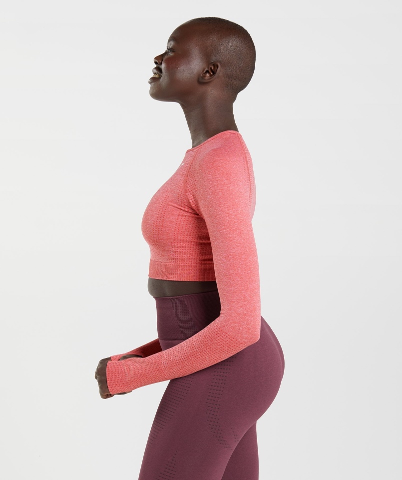 Gymshark Vital Bezszwowa Bluzka 2.0 Chili Red Marl