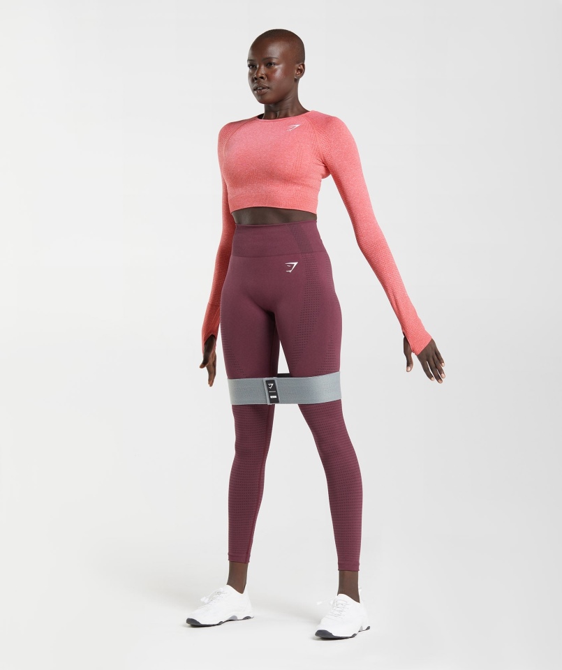 Gymshark Vital Bezszwowa Bluzka 2.0 Chili Red Marl