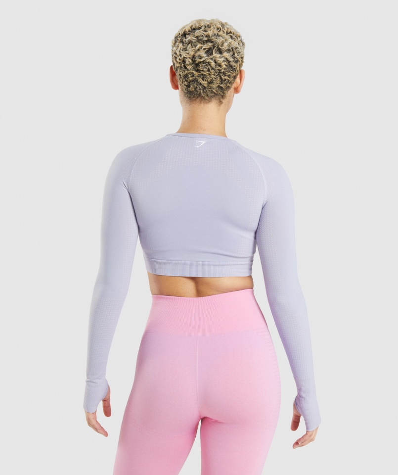 Gymshark Vital Bezszwowa Bluzka Bezszwowa 2.0 Kamień Księżycowy Niebieski Marl