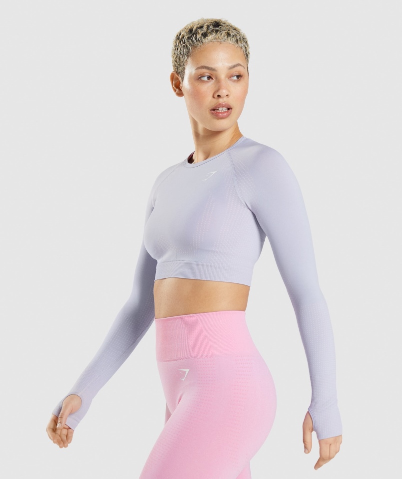 Gymshark Vital Bezszwowa Bluzka Bezszwowa 2.0 Kamień Księżycowy Niebieski Marl