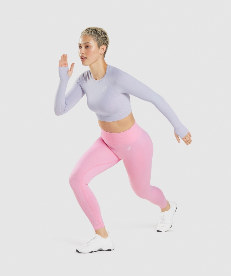 Gymshark Vital Bezszwowa Bluzka Bezszwowa 2.0 Kamień Księżycowy Niebieski Marl