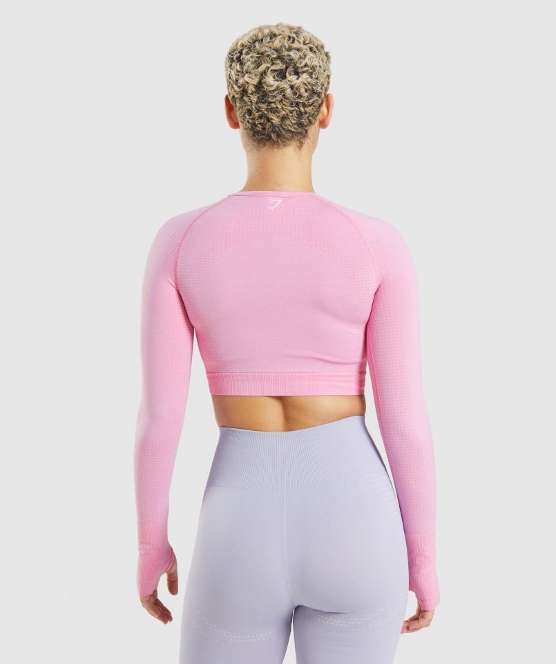 Gymshark Vital Bezszwowa Bluzka Bezszwowa 2.0 Sorbet Różowy Marl