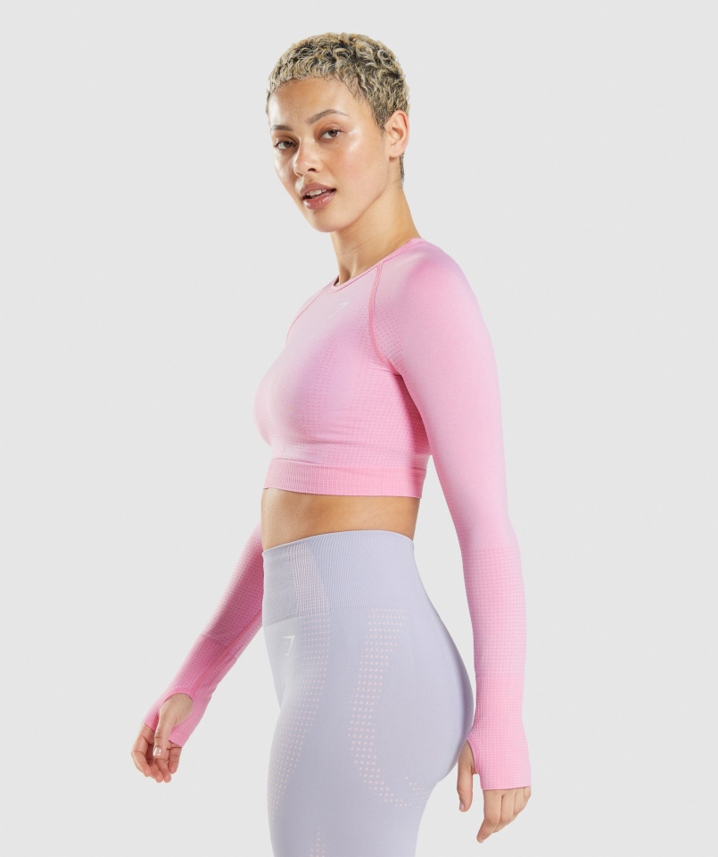 Gymshark Vital Bezszwowa Bluzka Bezszwowa 2.0 Sorbet Różowy Marl