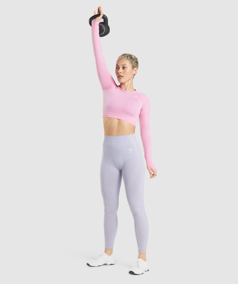 Gymshark Vital Bezszwowa Bluzka Bezszwowa 2.0 Sorbet Różowy Marl