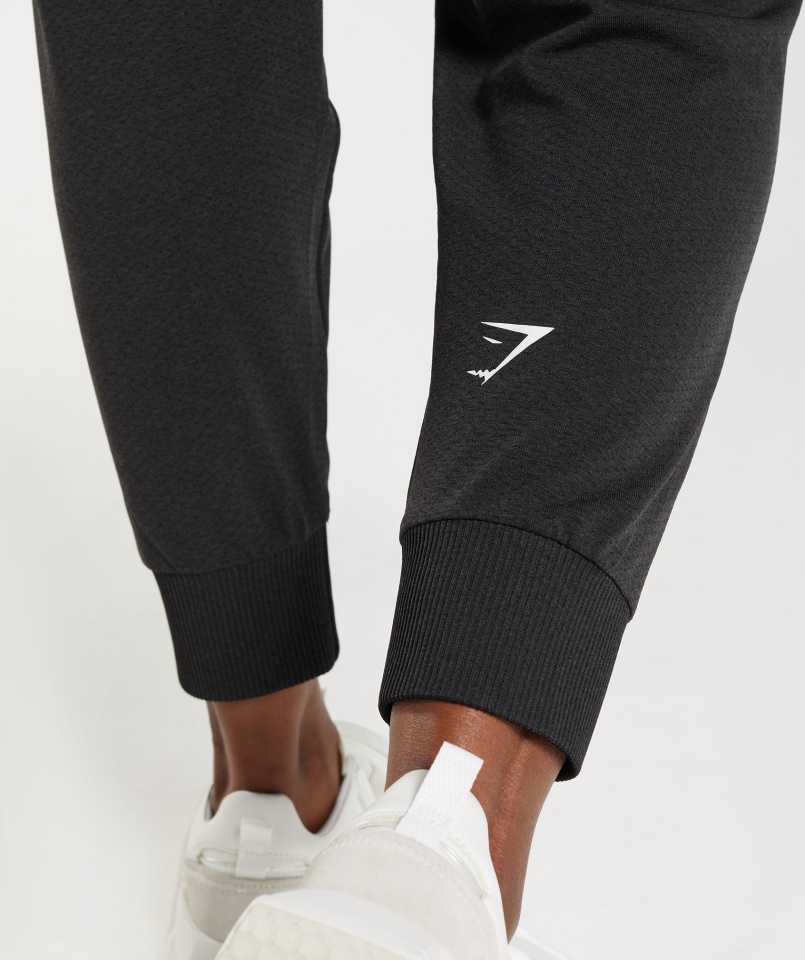 Gymshark Vital Bezszwowe Joggery 2.0 Czarne Marl