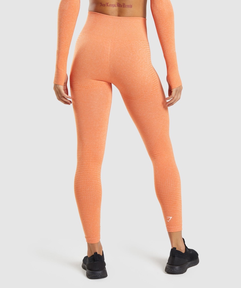 Gymshark Vital Bezszwowe Legginsy 2.0 Morelowe Pomarańczowe Marl