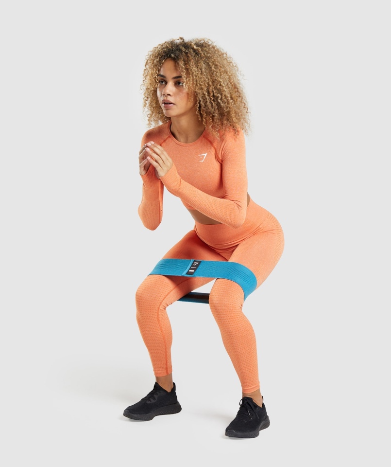 Gymshark Vital Bezszwowe Legginsy 2.0 Morelowe Pomarańczowe Marl