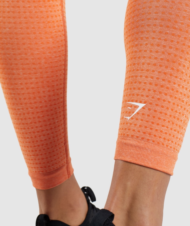 Gymshark Vital Bezszwowe Legginsy 2.0 Morelowe Pomarańczowe Marl
