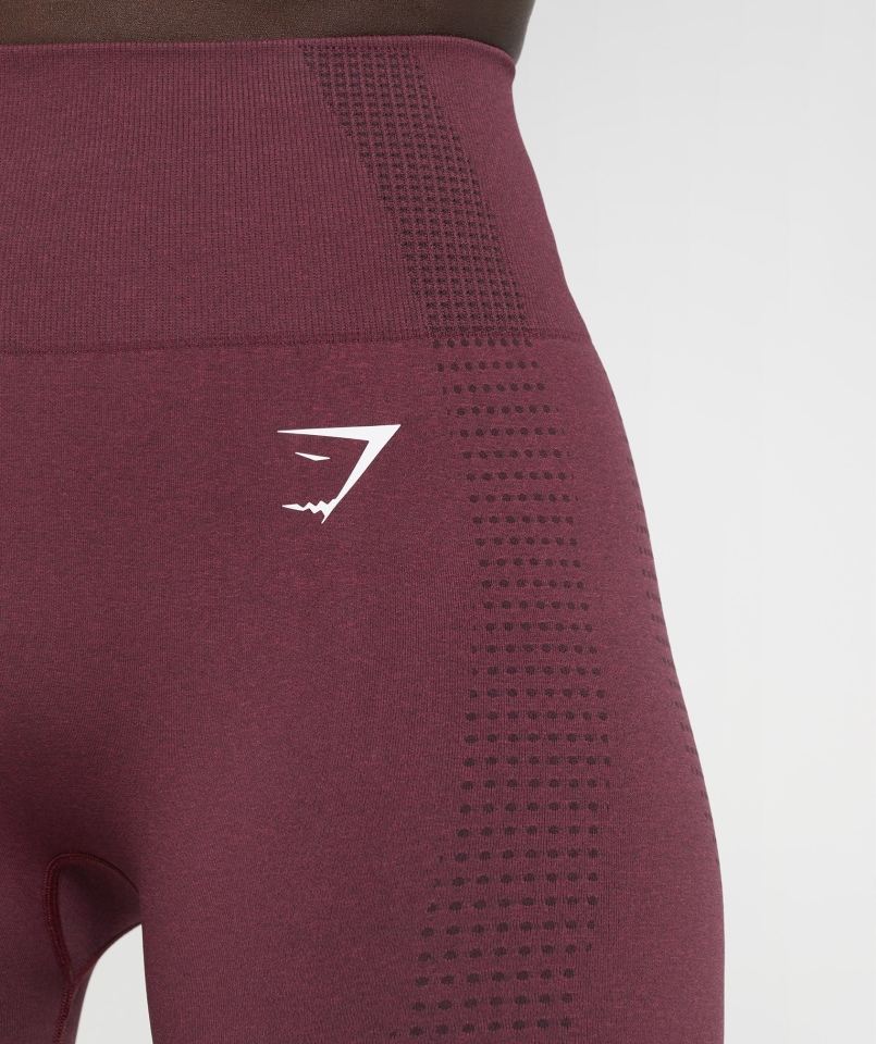 Gymshark Vital Bezszwowe Legginsy 2.0 Pieczone Bordowe Marl