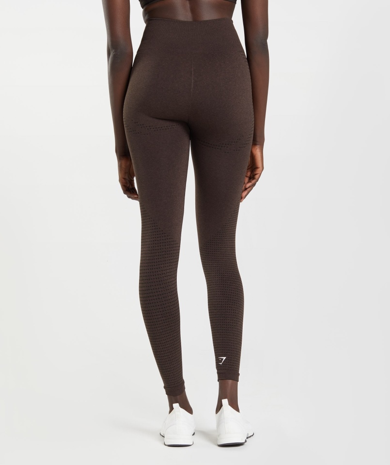 Gymshark Vital Bezszwowe Legginsy 2.0 Wiśniowo-brązowy Melanż