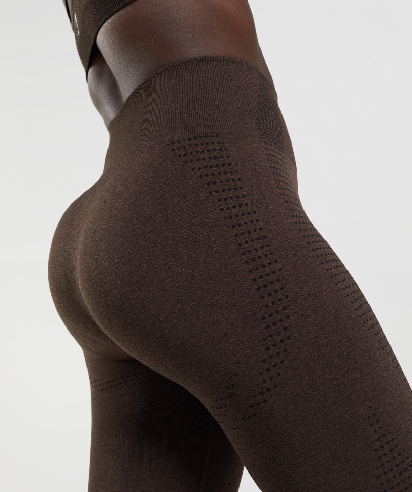 Gymshark Vital Bezszwowe Legginsy 2.0 Wiśniowo-brązowy Melanż