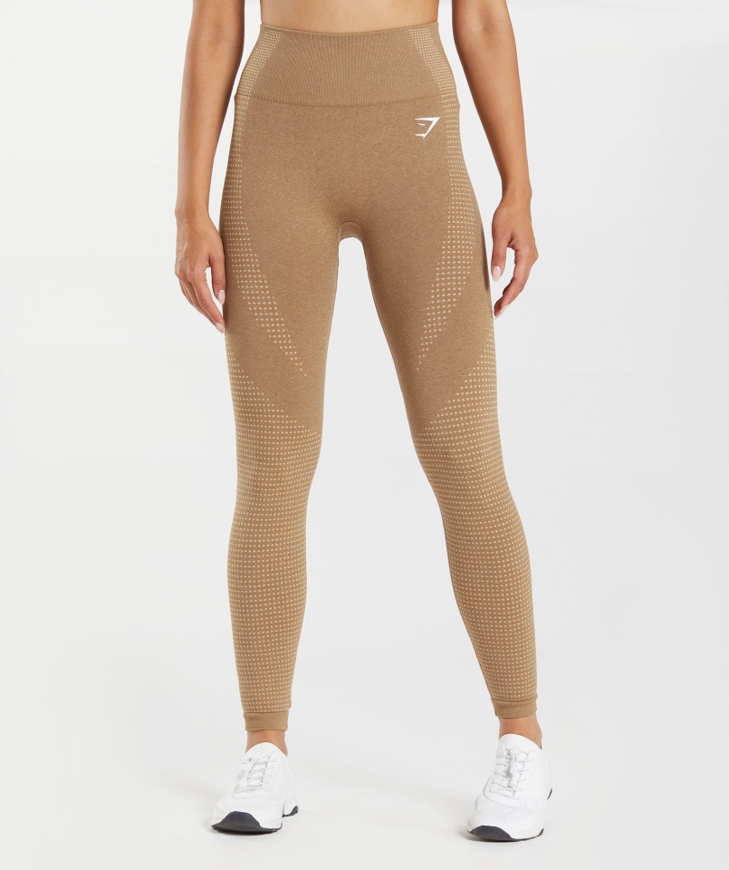 Gymshark Vital Bezszwowe Legginsy 2.0 Płowe Marl