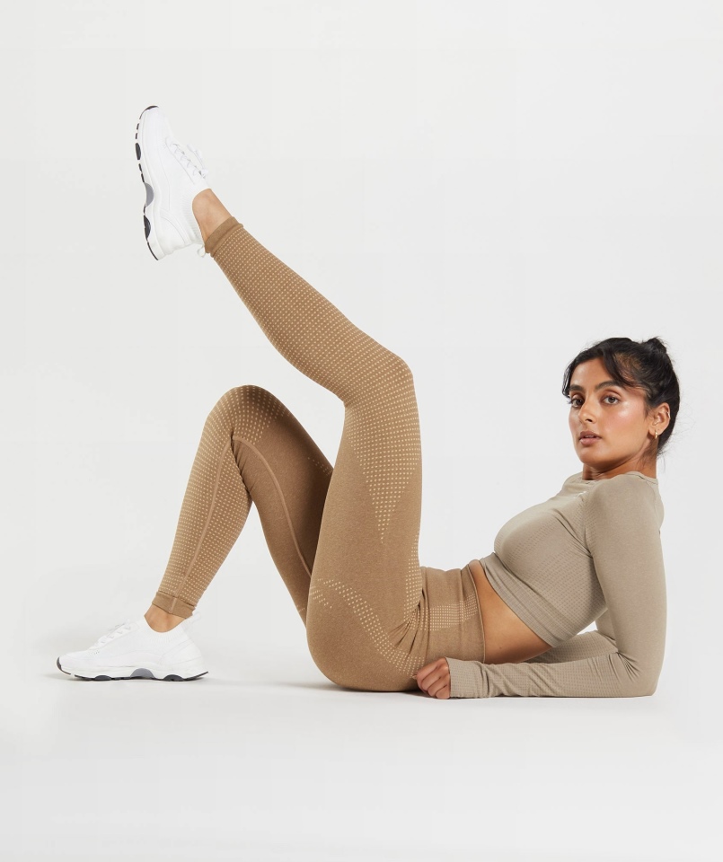 Gymshark Vital Bezszwowe Legginsy 2.0 Płowe Marl