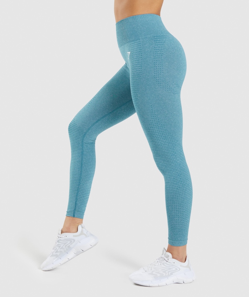 Gymshark Vital Bezszwowe Legginsy 2.0 Tahoe Turkusowy Marl