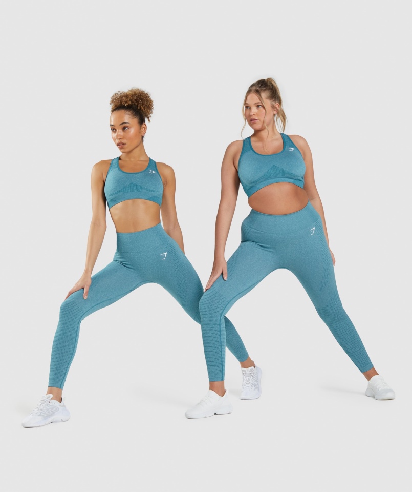 Gymshark Vital Bezszwowe Legginsy 2.0 Tahoe Turkusowy Marl