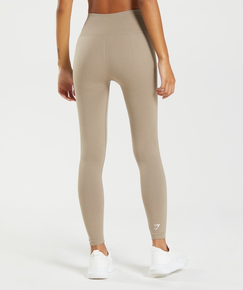 Gymshark Vital Bezszwowe Legginsy 2.0 Waniliowo-brązowy Marl