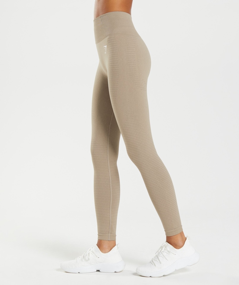 Gymshark Vital Bezszwowe Legginsy 2.0 Waniliowo-brązowy Marl